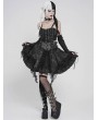Devil Fashion Grey and Black Gothic Layered Ruffle Irregular Skirt