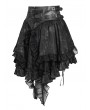 Devil Fashion Grey and Black Gothic Layered Ruffle Irregular Skirt