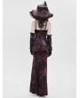 Devil Fashion Black and Red Retro Sexy Gothic Plunging Strappy Velvet Long Fishtail Dress