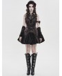 Devil Fashion Black and Red Gothic Mesh Spliced Halter Short Party Dress