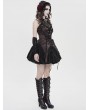 Devil Fashion Black and Red Gothic Mesh Spliced Halter Short Party Dress