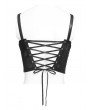 Devil Fashion Black Gothic Punk Hook and Eye Strap Corset Top for Women