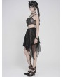 Devil Fashion Grey and Black Gothic Punk Heart Corset Top for Women