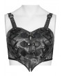Devil Fashion Grey and Black Gothic Punk Heart Corset Top for Women
