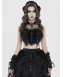 Devil Fashion Black Gothic Velvet Heart Shape Cami Crop Top for Women