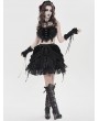 Devil Fashion Black Gothic Velvet Heart Shape Cami Crop Top for Women