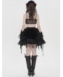 Devil Fashion Black Gothic Velvet Heart Shape Cami Crop Top for Women