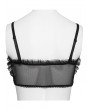 Devil Fashion Black Gothic Velvet Heart Shape Cami Crop Top for Women