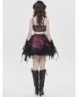Devil Fashion Black and Red Gothic Velvet Heart Shape Cami Crop Top for Women