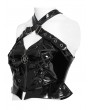 Devil Fashion Black Gothic Punk Cross Buckle Strap Halter Top for Women