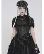 Devil Fashion Black Gothic Ruffle Underbust Waistcoat for Women