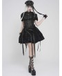 Devil Fashion Black Gothic Ruffle Underbust Waistcoat for Women