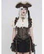 Devil Fashion Brown Gothic Steampunk Ruffle Underbust Waistcoat for Women