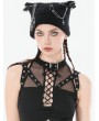 Dark in love Black Gothic Punk Metal Cross Chain Knit Hat