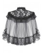 Dark in love Black Gothic Lace Mesh Patchwork Sleeveless Cape for Women