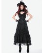Dark in love Black Dark Gothic Metal Boned Longline Underbust Corset