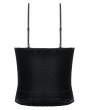 Dark in love Black and Red Gothic Velvet Lace Appliqued Corset Top for Women