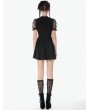 Dark in love Black Gothic Dark Lace Illusion Panelled Short Dress
