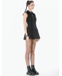 Dark in love Black Gothic Skull Zip Collar Tactical Punk Sleeveless Dress