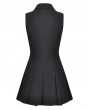 Dark in love Black Gothic Skull Zip Collar Tactical Punk Sleeveless Dress