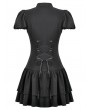 Dark in love Black Dark Gothic Lolita Bow Lace Trim Short Dress