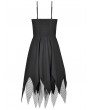 Dark in love Black Gothic Punk Sleeveless Studded V-Neck Dress