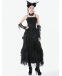Dark in love Black Gothic Dark Doll Embroidered Peplum Dress