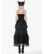 Dark in love Black Gothic Dark Doll Embroidered Peplum Dress