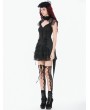 Dark in love Black Gothic Layered Lace Jacquard Swallowtail Skirt