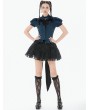 Dark in love Black Gothic Lace Tiered Bustle Tail Skirt