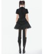 Dark in love Black Gothic Lace Tiered Bustle Tail Skirt