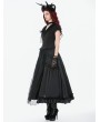 Dark in love Black Gothic Baroque Floral Lace Layered Maxi Skirt