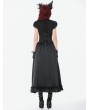 Dark in love Black Gothic Baroque Floral Lace Layered Maxi Skirt