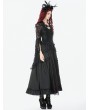 Dark in love Black and Red Gothic Floral Lace Retro Maxi Skirt