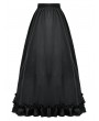 Dark in love Black and Red Gothic Floral Lace Retro Maxi Skirt