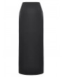 Dark in love Black Gothic Punk Utility Asymmetric Zip Slit Long Skirt
