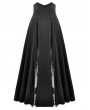 Dark in love Black Elegant Gothic Floral Mesh Spliced Long Skirt