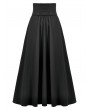 Dark in love Black Elegant Gothic Floral Mesh Spliced Long Skirt