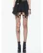 Dark in love Black Gothic Punk Mesh Spliced Pleated Shorts with Garters