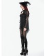 Dark in love Black Gothic Velvet Mesh Patchwork Leggings for Women