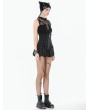 Dark in love Black Dark Gothic Punk Mesh Strap Halter Top for Women