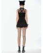 Dark in love Black Dark Gothic Punk Mesh Strap Halter Top for Women