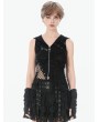 Dark in love Black Gothic Rebel Punk Asymmetric Hooded Top for Women