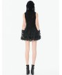 Dark in love Black Gothic Rebel Punk Asymmetric Hooded Top for Women