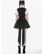 Dark in love Black and White Gothic Lace Ruffled Blouse for Women