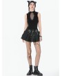 Dark in love Black Gothic Punk Coffin Mesh Panel Tank Top for Women