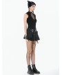 Dark in love Black Gothic Punk Coffin Mesh Panel Tank Top for Women