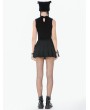 Dark in love Black Gothic Punk Coffin Mesh Panel Tank Top for Women