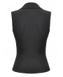 Dark in love Black Gothic Punk Studded Lace-Up Vest Top for Women