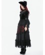 Dark in love Black Retro Gothic Velvet Lace Embroidered Shirt for Women